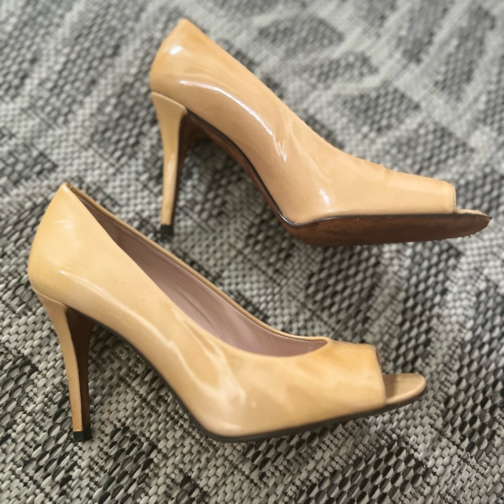 Stuart Weitzman Adobe Aniline Open Toe Peep Toe H… - image 3